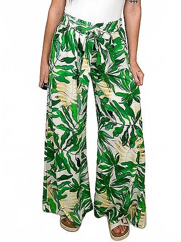 Tyche High-Rise Lightweight Wide Leg Pants in Green (view 2)
