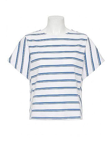 b.young Women's Pandinna Batwing Shirt in Bright White Neb Stripe (view 1)