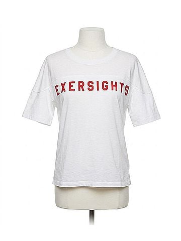 Wildfox Exersighs Samuel Crewneck Tee in Clean White/Pink (view 1)