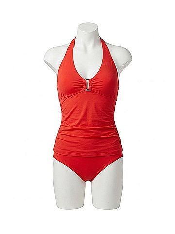 Helen Jon Mara Tortoise Tankini in Textured Tropical Coral (view 1)