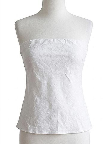 DONNI Women's The Linen Tube Top in Powder (view 1)