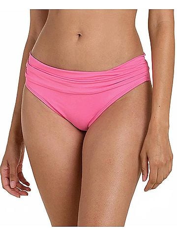 La Blanca Island Goddess Shirred Band Hipster Bottom Bikini in Rose Pink (view 2)