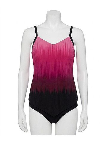 Trimshaper Hank Tankini Top - Plus in Rose Ombre (view 1)