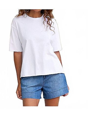 Frank & Eileen Perry Crew Tee in White (view 2)