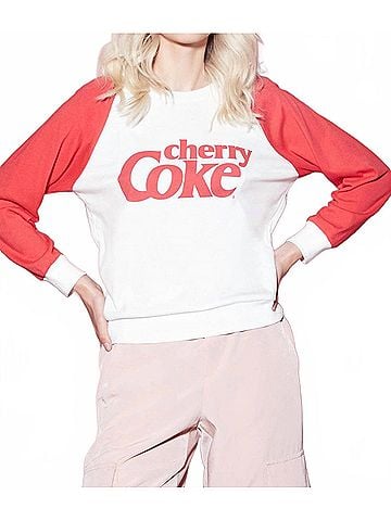 Wildfox Cherry Coke Contrast Fiona Crewneck Sweatshirt in Vanilla/Tango (view 2)