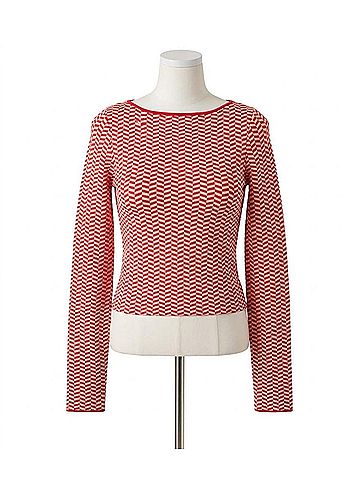 Lucy Paris Delia Long Sleeve Top in Red (view 1)