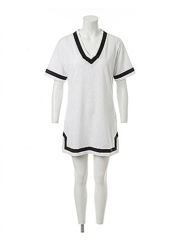 Eco Swim Hooded Tunic in Eco White (view 1)