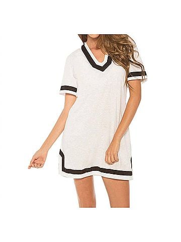 Eco Swim Hooded Tunic in Eco White (view 2)