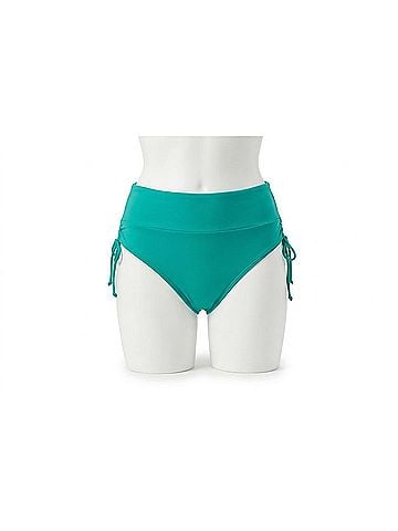 24th & Ocean High Waist Hipster Bikini Swimsuit Bottom in Emerald (view 1)