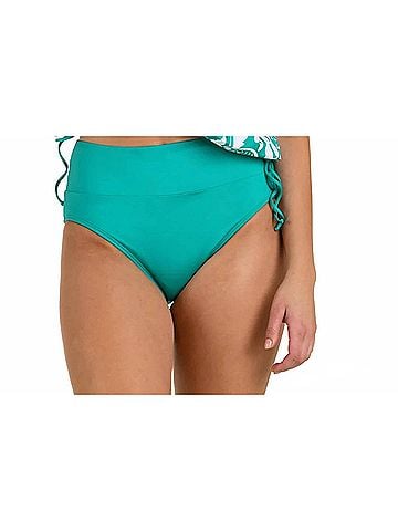 24th & Ocean High Waist Hipster Bikini Swimsuit Bottom in Emerald (view 2)