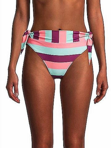 Tanya Taylor Poppy Bikini Bottom in Salmon Rose Multi (view 2)