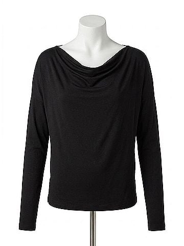 Red Haute Cowl Neck Top in Black (view 1)