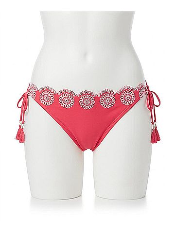 Bleu Rod Beattie Spanish Islet Tie Side Hipster Bikini Bottom in Pink/White (view 1)
