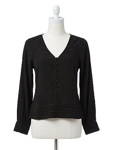 Ecru Hathaway Blouse With Embroidery in Black (view 1)