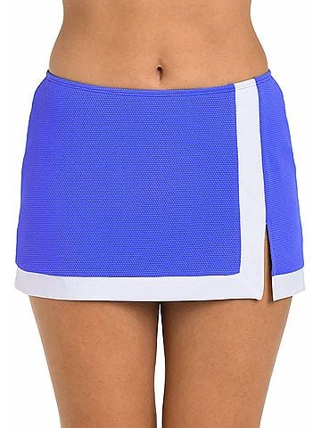 24th & Ocean Santorini Block Swim Skirt Bottom in Periwinkle (view 2)