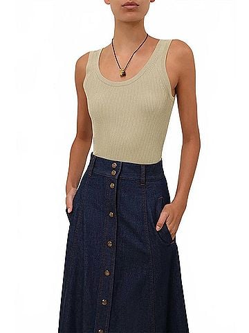 Zimmermann Mahon Scoop Tank in Light Khaki (view 2)