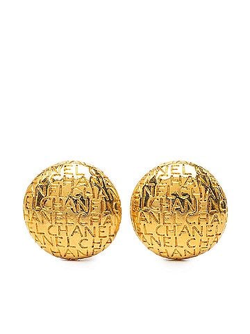 Chanel Gold Plated Logo Engraved Clip On Earrings (view 2)