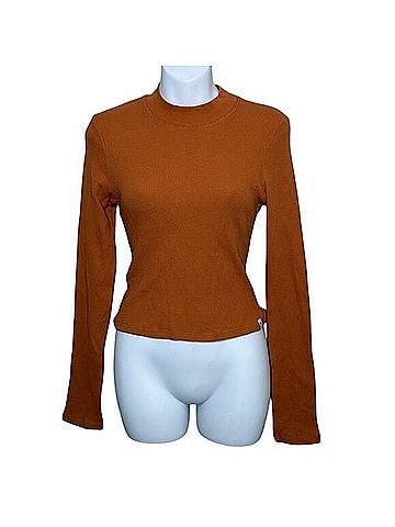 Daydreamer LA Waffle Knit Mock Neck Long Sleeve Tee Long Sleeve T-Shirt (view 1)