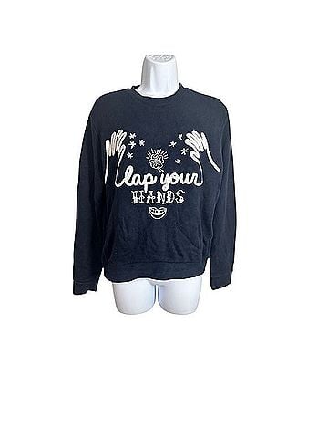 Sandro Clap Your Hands Graphic Sweatshirt Long Sleeve Top (view 1)
