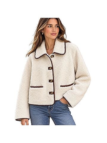 Lauren by Ralph Lauren faux fur teddy ranch jacket Faux Fur Jacket (view 1)