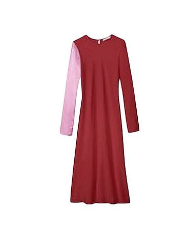 Tibi Colorblock Silk Sleeve Dress Cocktail Dress (view 1)
