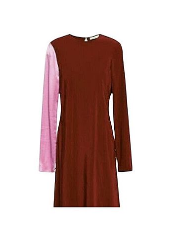 Tibi Colorblock Silk Sleeve Dress Cocktail Dress (view 2)