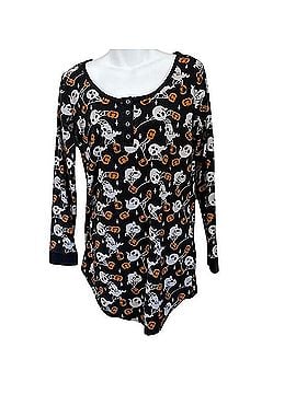 killstar Haunted Pumpkin Henley Lounge Top Long Sleeve T-Shirt (view 1)