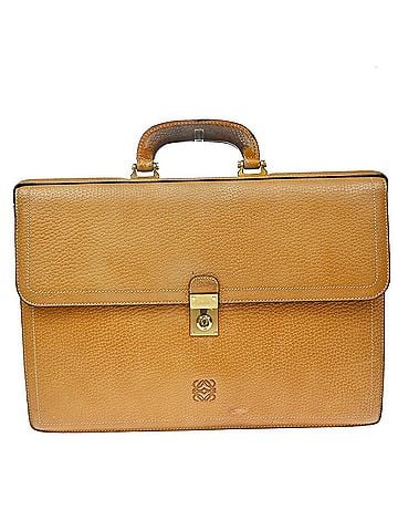 Loewe Anagram Business Leather Brown Leather Briefcase Bag (view 1)