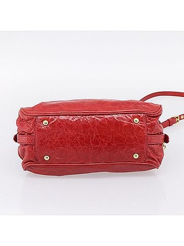 Miu Miu Coffer Convertible Satchel Matelasse Leather Red Leather Handbag (view 2)