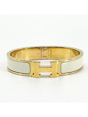 Hermès Clic H Fusion Enamel Gold Metal Bracelet Jewelry (view 1)