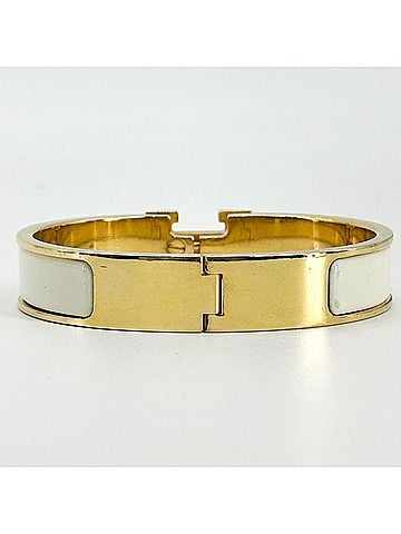 Hermès Clic H Fusion Enamel Gold Metal Bracelet Jewelry (view 2)