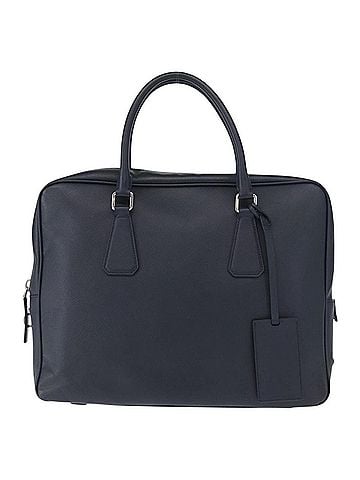 Prada Convertible Zip Around Saffiano Leather Navy Leather Briefcase Bag (view 1)