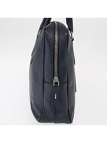 Prada Convertible Zip Around Saffiano Leather Navy Leather Briefcase Bag (view 2)