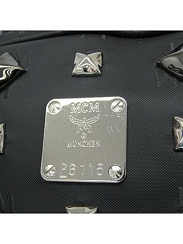 MCM Visetos Canvas Black Canvas Backpack Bag (view 2)