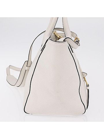 Miu Miu Madras Front Zip Leather White Leather Tote Bag Bag (view 2)