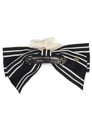 Chanel Camellia Hair Barrette Satin Black Satin Head Accessory Accessory (view 2)