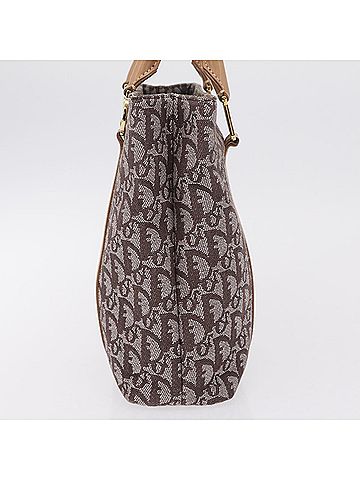 Dior Vintage Open Diorissimo Canvas Brown Canvas Tote Bag Bag (view 2)