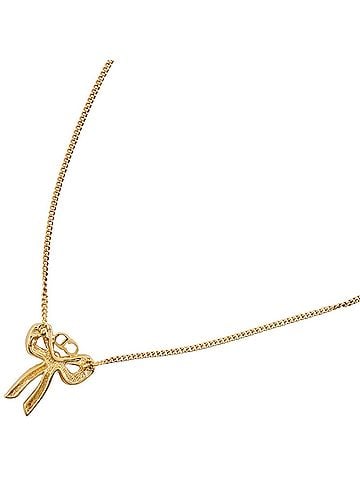 Dior Bow Cd Pendant Metal With Crystal Gold Gold_Plated Necklace Jewelry (view 2)