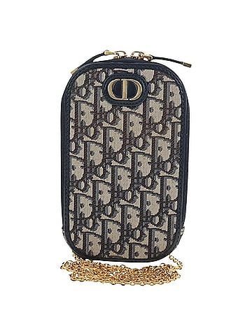 Dior 30 Montaigne Phone Holder On Chain Oblique Canvas Navy Canvas Crossbody Bag Bag (view 1)