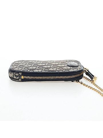 Dior 30 Montaigne Phone Holder On Chain Oblique Canvas Navy Canvas Crossbody Bag Bag (view 2)