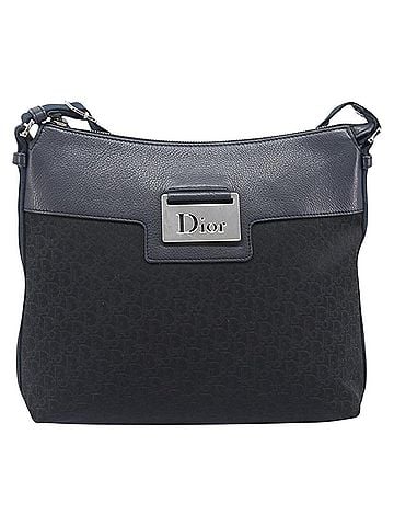 Dior Vintage Street Chic Messenger Diorissimo Canvas And Leather Black Canvas Handbag (view 1)