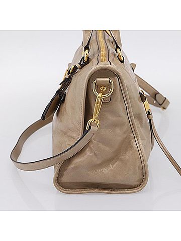 Miu Miu Convertible Bauletto Vitello Shine Beige Leather Handbag (view 2)