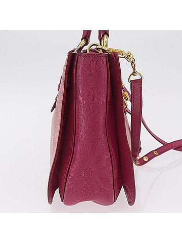 Miu Miu Madras Convertible Lock Leather Pink Leather Tote Bag Bag (view 2)