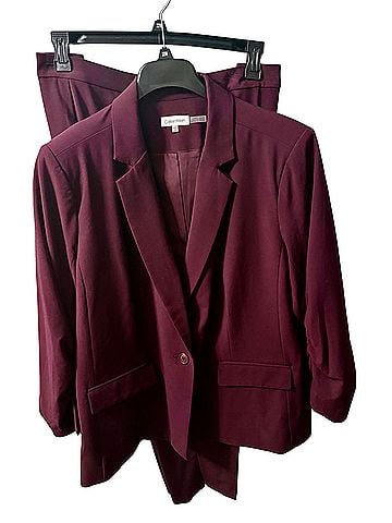 Calvin Klein Burgandy Suit Set Blazer (view 1)