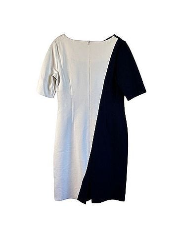 St. John Asymmetrical Colorblock Shift Cocktail Dress (view 2)