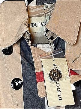Cache Classic Plaid Print Tench Coat Trenchcoat (view 2)
