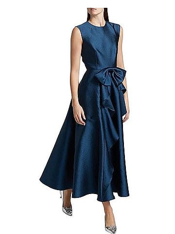 Shoshanna Bow-Front Satin Gown Cocktail Dress (view 2)