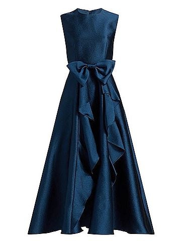 Shoshanna Bow-Front Satin Gown Cocktail Dress (view 1)