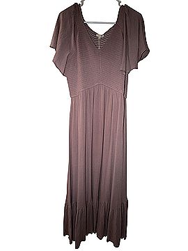 Jodifl Lavender Smocked V-Neck Midi Casual Dress (view 1)