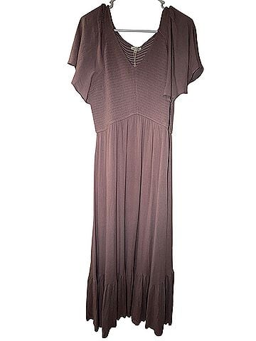 Jodifl Lavender Smocked V-Neck Midi Casual Dress (view 1)